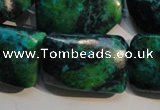 CCS706 15.5 inches 20*30mm twisted rectangle dyed chrysocolla beads