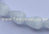 CCT16 14 inches 10*14mm teardrop white cats eye beads wholesale