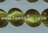 CCT518 15 inches 10mm flat round cats eye beads wholesale