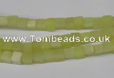 CCU03 15.5 inches 4*4mm cube olive jade beads wholesale