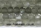 CCU1017 15 inches 4mm faceted cube grey moonstone beads