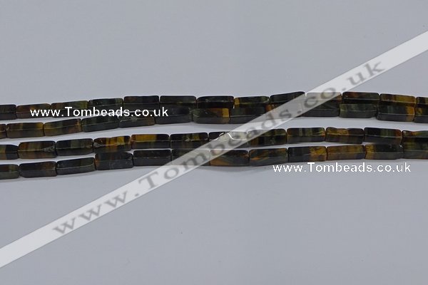 CCU720 15.5 inches 4*13mm cuboid blue tiger eye beads wholesale