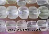 CCU802 15 inches 4mm faceted cube prehnite beads