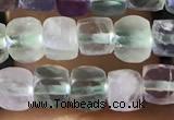 CCU804 15 inches 4mm faceted cube fluorite beads