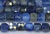CCU846 15 inches 4mm faceted cube kyanite beads