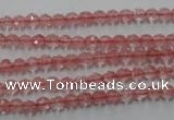 CCY110 15.5 inches 4mm faceted round cherry quartz beads wholesale