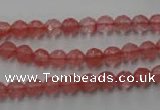 CCY111 15.5 inches 6mm faceted round cherry quartz beads wholesale