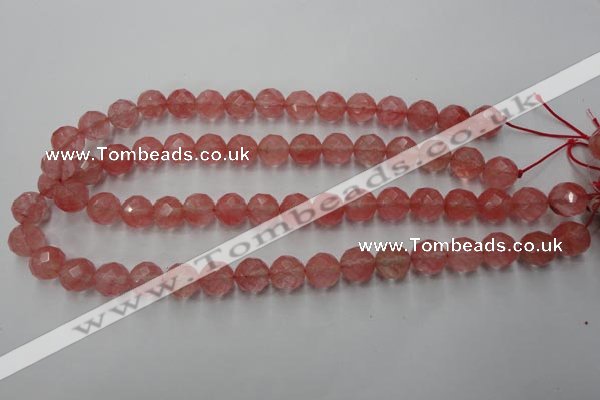 CCY114 15.5 inches 12mm faceted round cherry quartz beads wholesale