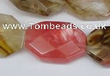 CCY231 15.5 inches 20*30mm faceted octagonal volcano cherry quartz beads
