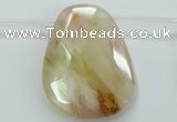 CCY445 Top-drilled 30*40mm faceted trapezoid volcano cherry quartz beads