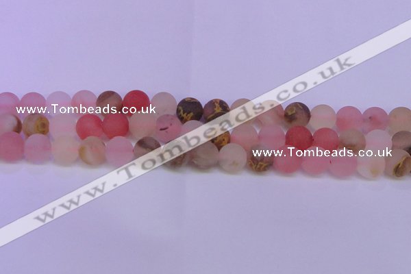 CCY621 15.5 inches 6mm round matte volcano cherry quartz beads