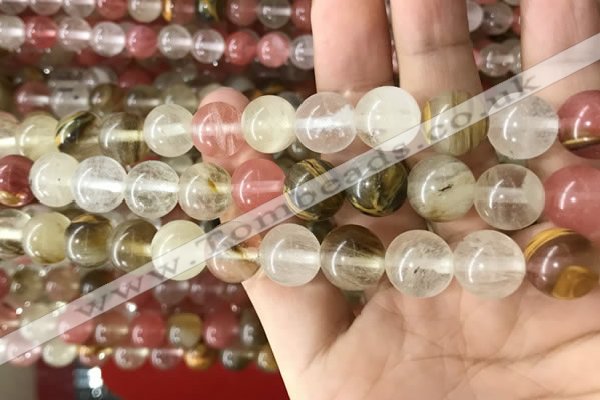 CCY634 15.5 inches 12mm round volcano cherry quartz beads wholesale