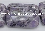 CDA313 15.5 inches 30*40mm rectangle dyed dogtooth amethyst beads