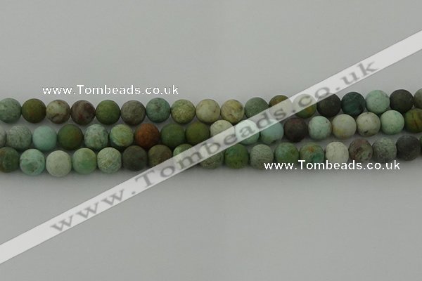 CDB103 15.5 inches 10mm round matte New dragon blood jasper beads