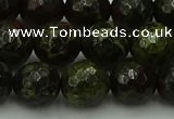 CDB314 15.5 inches 12mm faceted round dragon blood jasper beads