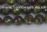 CDB322 15.5 inches 8mm faceted round dragon blood jasper beads