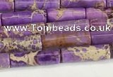 CDE1421 15.5 inches 4*13mm tube sea sediment jasper beads wholesale