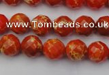CDE2100 15.5 inches 6mm faceted round dyed sea sediment jasper beads