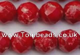 CDE2126 15.5 inches 18mm faceted round dyed sea sediment jasper beads