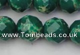 CDE2207 15.5 inches 20mm faceted round dyed sea sediment jasper beads
