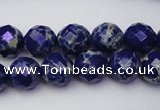 CDE2212 15.5 inches 10mm faceted round dyed sea sediment jasper beads