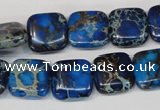 CDE238 15.5 inches 14*14mm square dyed sea sediment jasper beads