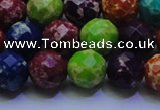 CDE2698 12mm faceted round mixed color sea sediment jasper beads