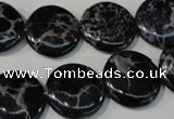 CDE689 15.5 inches 18mm flat round dyed sea sediment jasper beads