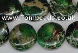 CDI174 15.5 inches 20mm flat round dyed imperial jasper beads