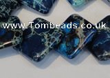 CDI258 15.5 inches 20*20mm diamond dyed imperial jasper beads