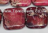 CDI626 15.5 inches 25*25mm square dyed imperial jasper beads
