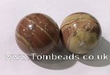 CDN1274 40mm round red picture jasper decorations wholesale
