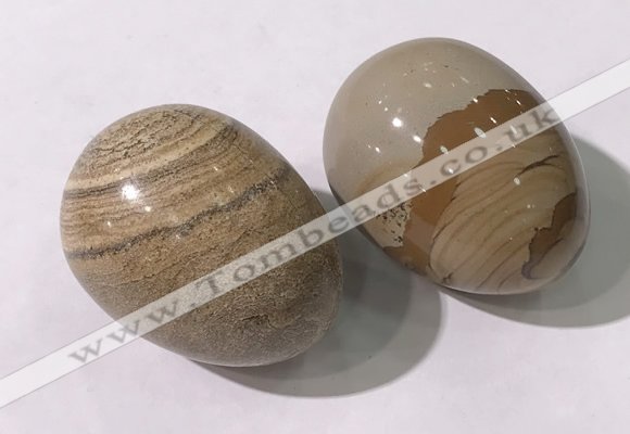 CDN1383 35*45mm egg-shaped picture jasper decorations wholesale