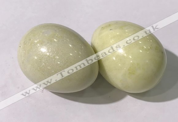 CDN1408 35*45mm egg-shaped yellow jasper decorations wholesale