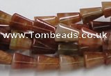 CDQ05 15.5 inches 8*11mm trumpet-shaped natural red quartz beads