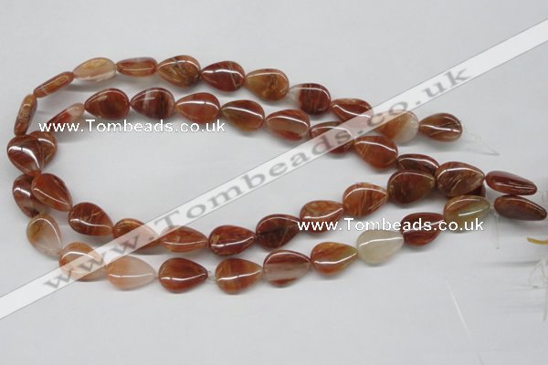CDQ25 15.5 inches 13*18mm flat teardrop natural red quartz beads
