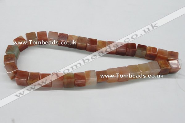 CDQ37 15.5 inches 12*12mm cube natural red quartz beads wholesale
