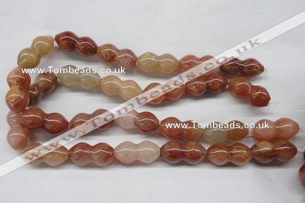 CDQ42 15.5 inches 15*30mm calabash natural red quartz beads
