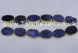CDQ502 20*30mm - 22*30mm oval druzy quartz beads wholesale