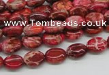 CDT12 15.5 inches 8*10mm oval dyed aqua terra jasper beads
