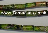 CDT140 15.5 inches 6*12mm tube dyed aqua terra jasper beads