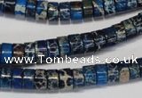 CDT225 15.5 inches 4*8mm heishi dyed aqua terra jasper beads