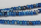 CDT273 15.5 inches 3*6mm rondelle dyed aqua terra jasper beads