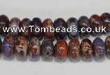 CDT371 15.5 inches 6*10mm rondelle dyed aqua terra jasper beads