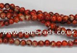 CDT490 15.5 inches 4mm round dyed aqua terra jasper beads