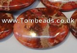 CDT536 15.5 inches 30*40mm oval dyed aqua terra jasper beads