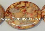 CDT537 15.5 inches 35*45mm oval dyed aqua terra jasper beads
