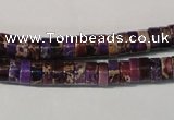 CDT704 15.5 inches 3*6mm heishi dyed aqua terra jasper beads