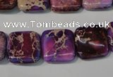 CDT717 15.5 inches 16*16mm square dyed aqua terra jasper beads