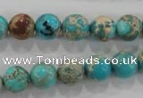 CDT803 15.5 inches 10mm round dyed aqua terra jasper beads wholesale